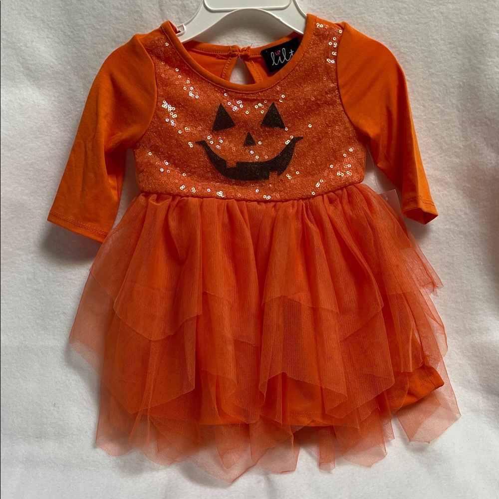 Toddler girls Pumpkin dress 12 months nwt
